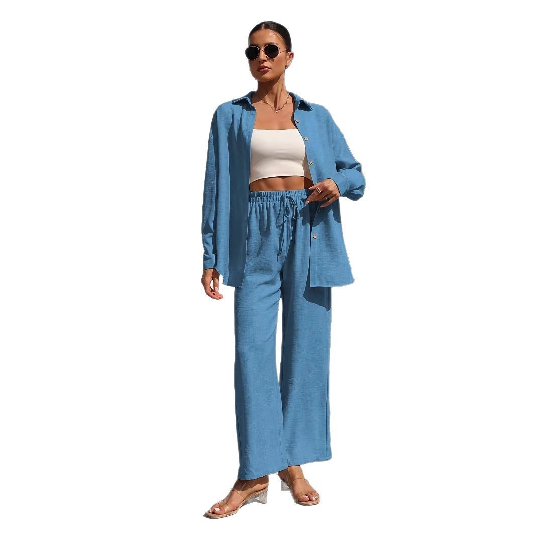 Ensemble Femme Chic – Veste Longue & Pantalon Large Taille Haute | Look Décontracté et Élégant Été 2025