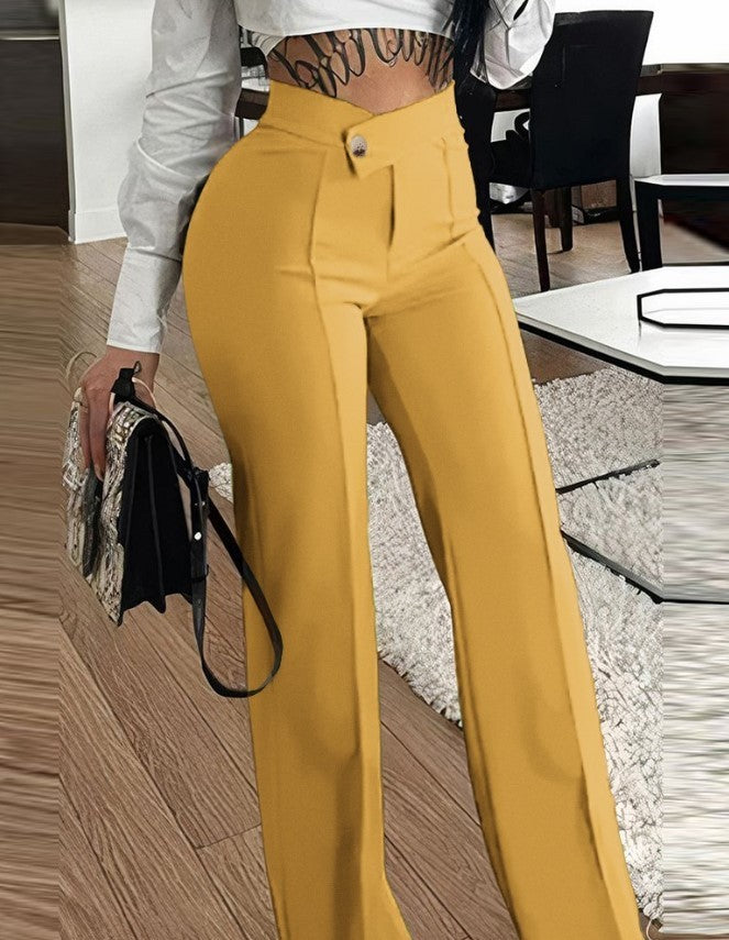 Pantalon Femme Taille Haute Évasé – Look Chic & Tendance
