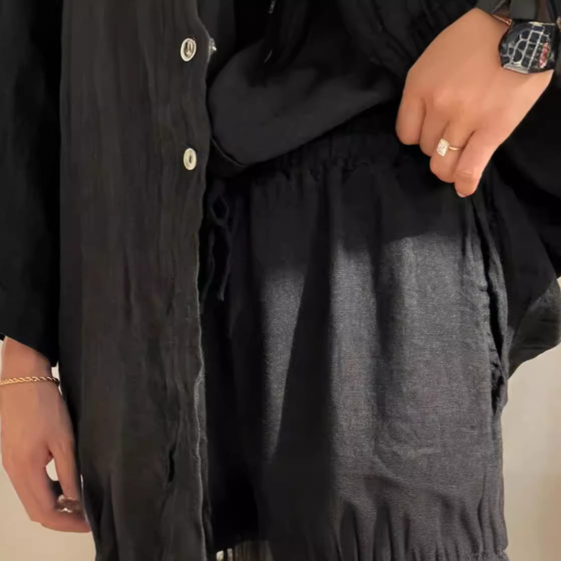 Ensemble Casual 2 Pièces Femme – Chemise & Pantalon Large