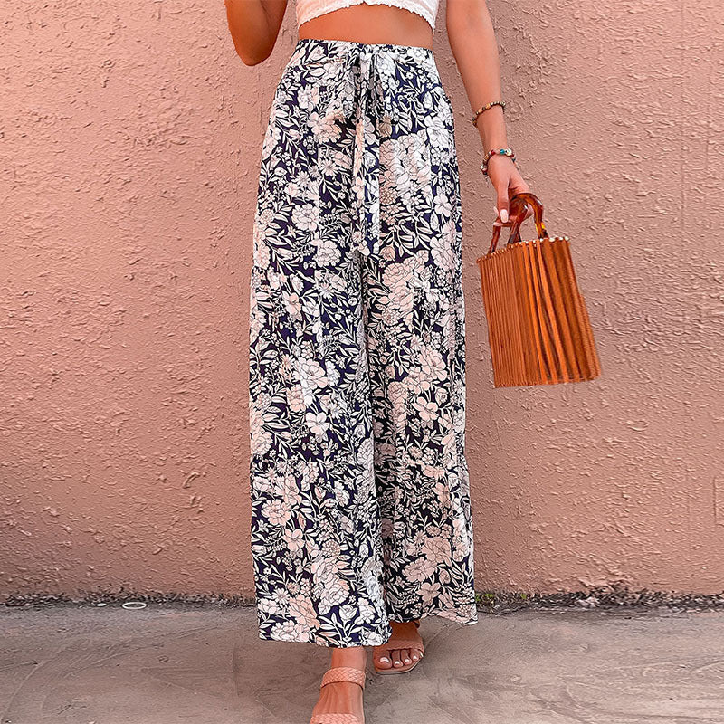 Pantalon Large Femme – Imprimé Fleuri Chic