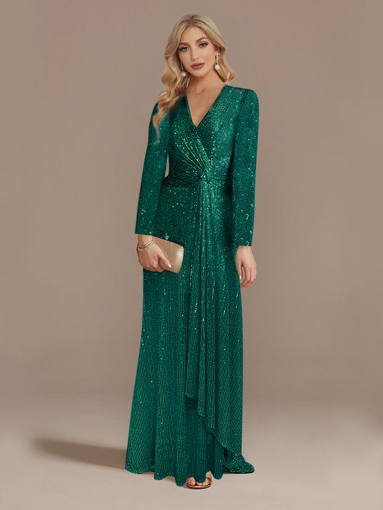 Robe de Soirée Longue à Sequins – Élégance & Glamour