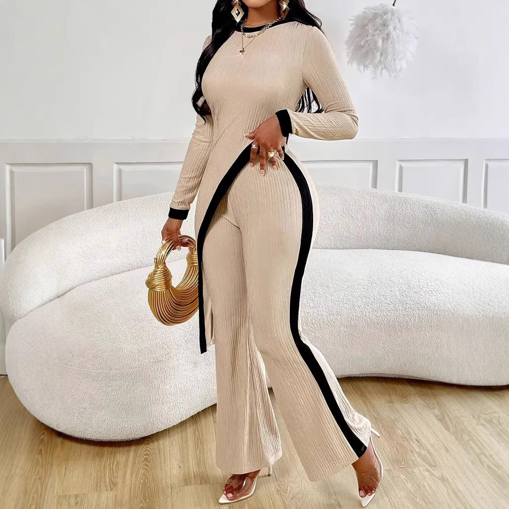 Ensemble Élégance Suprême – Tailleur Femme Deux Pièces en Tissu Fluide | Design Haute Couture Inspiré Paris 2025
